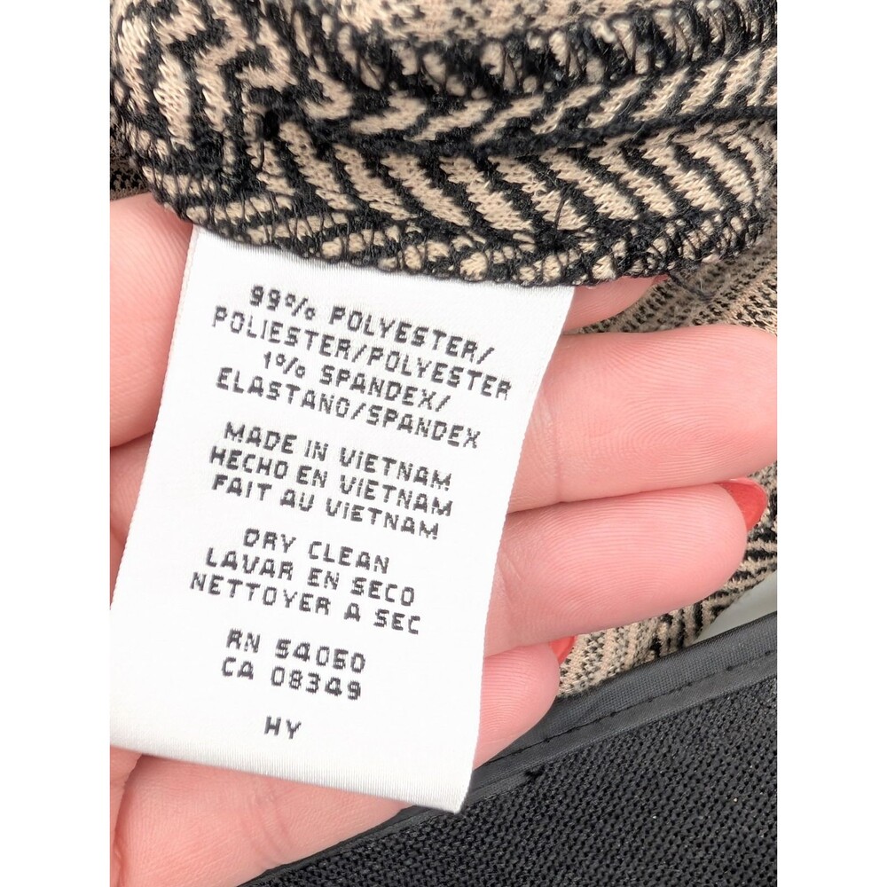 Nine West Tan Camel Brown Herringbone Collared Blazer Jacket Cape Size 16 - Picture 7 of 11